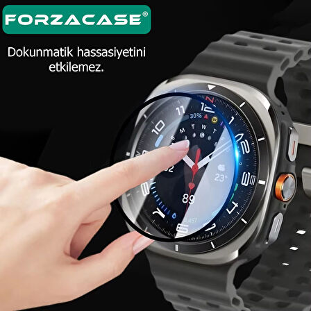 Forzacase Samsung Galaxy Watch 7 Ultra için Çerçeveli Tam Kaplayan 3D Pet Ekran Koruyucu Film FC016