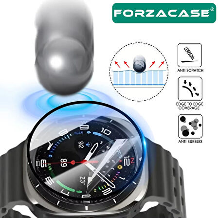 Forzacase Samsung Galaxy Watch 7 Ultra için Çerçeveli Tam Kaplayan 3D Pet Ekran Koruyucu Film FC016