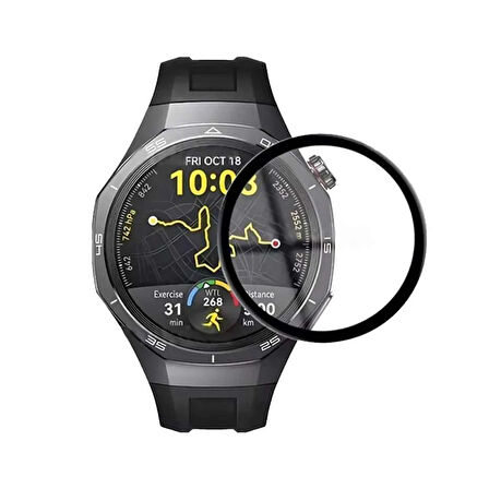 Forzacase Huawei Watch GT5 Pro 46mm için Çerçeveli Tam Kaplayan 3D Pet Ekran Koruyucu Film - FC016