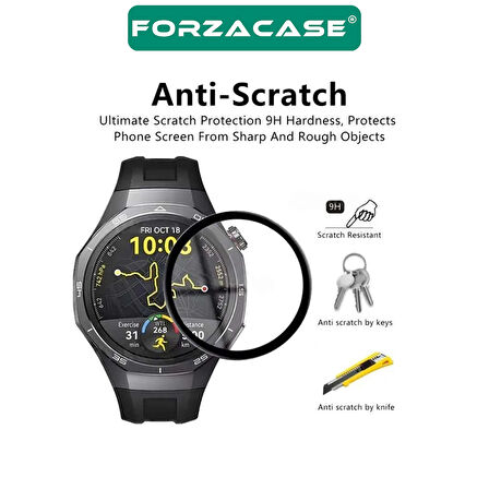 Forzacase Huawei Watch GT5 Pro 46mm için Çerçeveli Tam Kaplayan 3D Pet Ekran Koruyucu Film - FC016