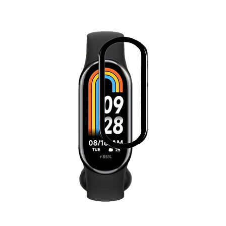 Forzacase Xiaomi Smart Band 10 ile uyumlu Çerçeveli Tam Kaplayan 3D Pet Ekran Koruyucu Film FC016