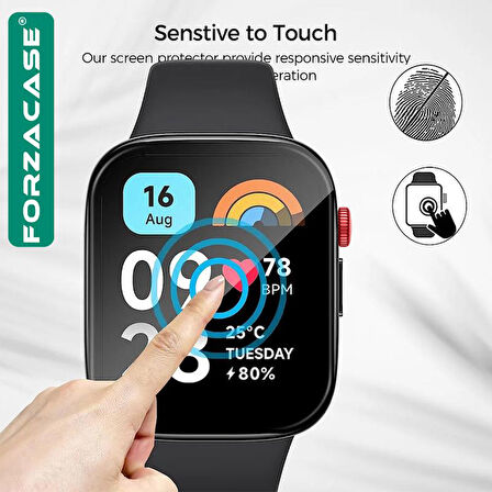 Forzacase Huawei Watch Fit 4 Pro için Çerçeveli Tam Kaplayan 3D Pet Ekran Koruyucu Film - FC016