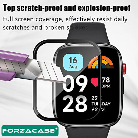 Forzacase Huawei Watch Fit 4 Pro için Çerçeveli Tam Kaplayan 3D Pet Ekran Koruyucu Film - FC016