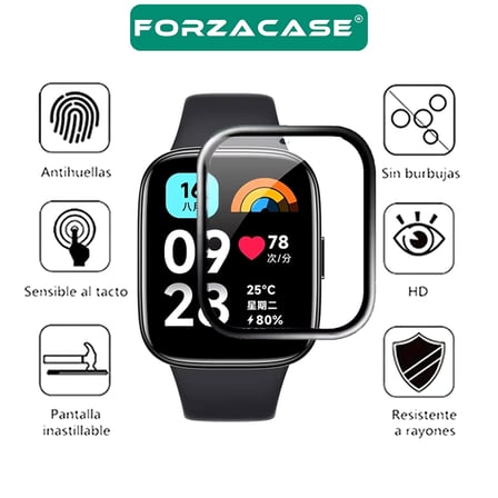 Forzacase Redmi Watch 6 Lite ile uyumlu Çerçeveli Tam Kaplayan 3D Pet Ekran Koruyucu Film -FC016