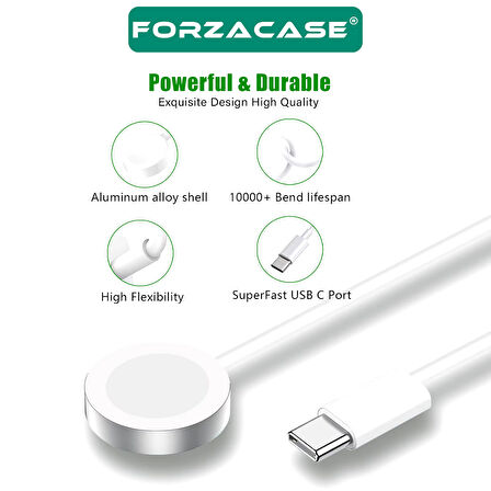 Forzacase Apple Watch 8 41mm ve 45mm ile uyumlu Type-C Manyetik Şarj Kablosu 1 metre - FC017