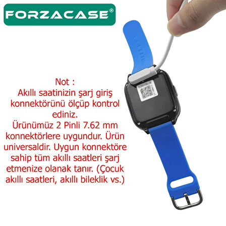 Forzacase 2 Pin 7.62 mm Konnektör Akıllı Saatler için Manyetik Şarj Kablosu - FC017