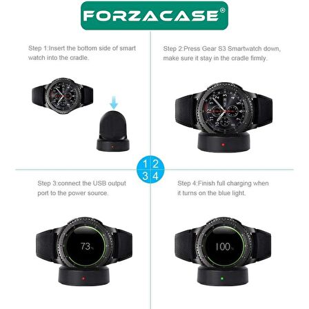 Forzacase Samsung Gear S2/ S3 / S4 ile uyumlu USB Manyetik Şarj Kablosu 1 metre - FC017