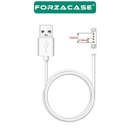 Forzacase 4 Pin 7.62 mm Konnektör Akıllı Saatler için Manyetik Şarj Kablosu - FC017