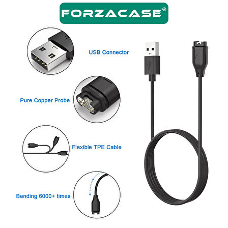 Forzacase Garmin Vivoactive 3 / Vivosport  ile uyumlu USB Manyetik Şarj Kablosu 1m - FC017