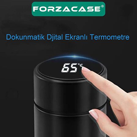 Paslanmaz Çelik Dijital Termometreli 500 ml Sıcak Soğuk Tutan Çay Kahve Su Termosu - FC045