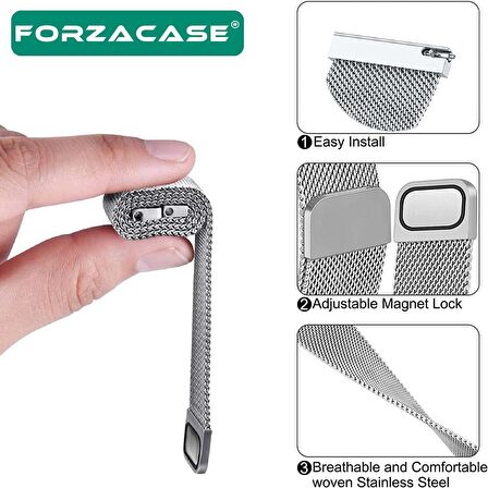 Forzacase 20 mm Akıllı Saatler için Metal Mıknatıslı Kordon Kayış - FC095