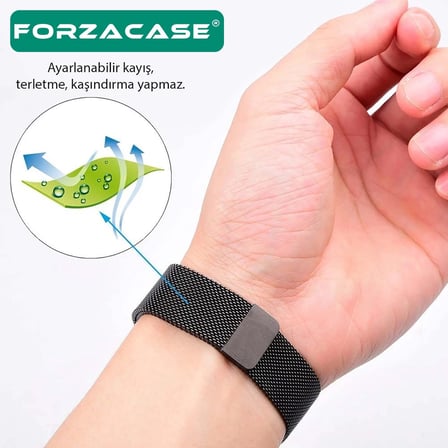 Forzacase Honor Watch GS 3 ile uyumlu Metal Mıknatıslı Kordon Kayış - FC096