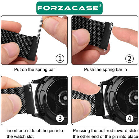 Forzacase Xiaomi Watch S4 / S4 Sport ile uyumlu Metal Mıknatıslı Kordon Kayış - FC096