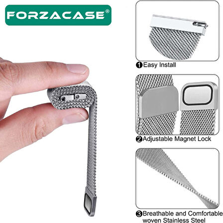 Forzacase Xiaomi Watch S4 / S4 Sport ile uyumlu Metal Mıknatıslı Kordon Kayış - FC096