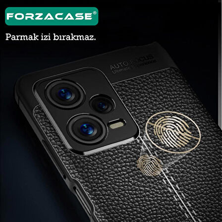 Forzacase Oppo A15 ile uyumlu Deri Effect Serisi Silikon Kılıf