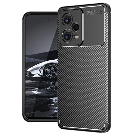Forzacase Xiaomi Redmi Note 12 5G uyumlu Onix Serisi Carbon Fieber Silikon Kılıf