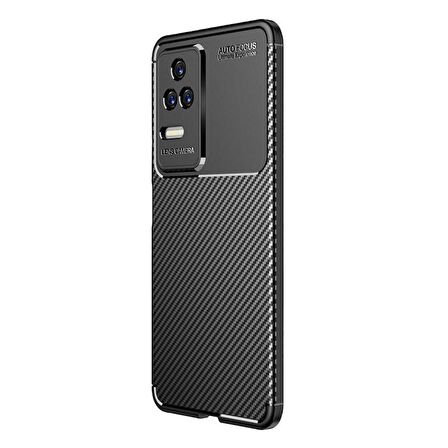 Forzacase Xiaomi Poco F4 / Redmi K40S uyumlu Onix Serisi Carbon Fieber Silikon Kılıf