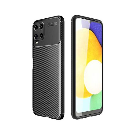 Forzacase Samsung Galaxy A22 4G uyumlu Onix Serisi Carbon Fieber Silikon Kılıf