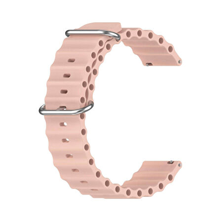 Forzacase Samsung Galaxy Watch3 45mm için Ocean Oluklu Silikon Kordon Kayış - FC143