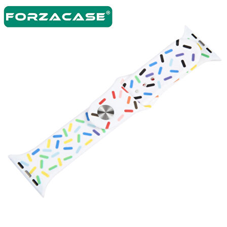 Forzacase Apple Watch 8 41mm Uyumlu Renkli Damla Sportif Silikon Kordon Kayış - FC124