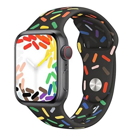 Forzacase Apple Watch Ultra 2 49mm Uyumlu Renkli Damla Sportif Silikon Kordon Kayış - FC124