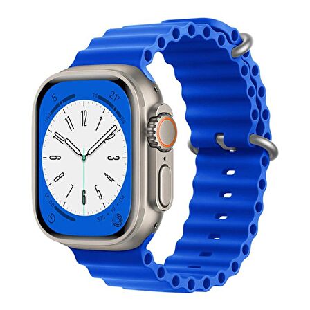 Forzacase Apple Watch Ultra 49mm Uyumlu Oluklu Ocean Silikon Kordon Kayış - FC007