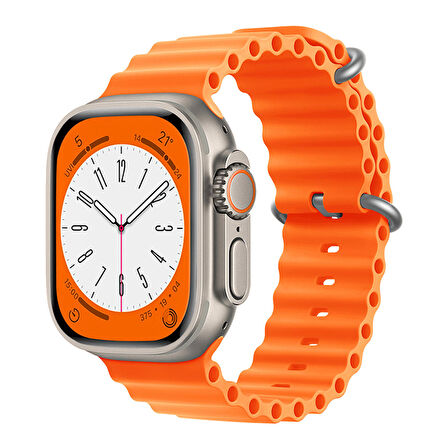 Forzacase Apple Watch Ultra 2 49mm Uyumlu Oluklu Ocean Silikon Kordon Kayış - FC007