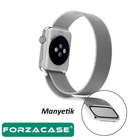 Forzacase Apple Watch 9 45mm ile uyumlu Metal Mıknatıslı Kordon Kayış - FC157