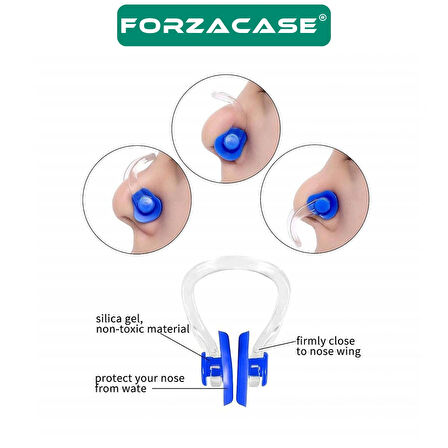 Forzacase Silikon Su Geçirmez Kulak ve Burun Tıkacı Yüzme Seti 2 Paket - FC1016