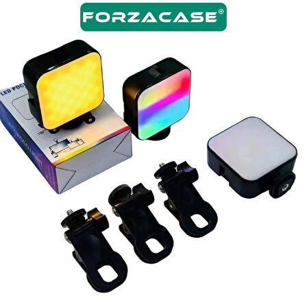Forzacase Cep Telefonu , Kameralar ve PC için Şarj Edilebilir RGB LED Selfie ve Video Işığı - FC1022