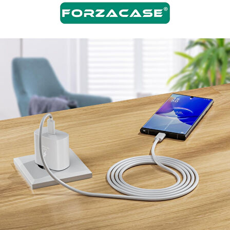 Forzacase Hızlı Şarj Destekli 25W Type-C to Type-C Şarj Cihazı Adaptör Kablo Set - FC1026