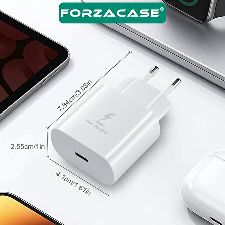 Forzacase Hızlı Şarj Destekli 25W Type-C to Type-C Şarj Cihazı Adaptör Kablo Set - FC1026