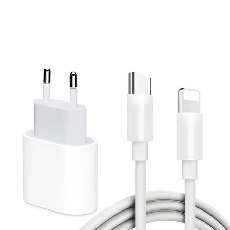 Forzacase Hızlı Şarj Destekli 20W Type-C Lightning Şarj Cihazı Adaptör Kablo Set - FC1028