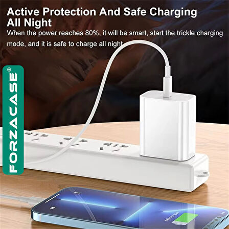 Forzacase Hızlı Şarj Destekli 20W Type-C Lightning Şarj Cihazı Adaptör Kablo Set - FC1028