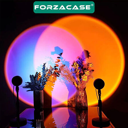 Forzacase 7 Renk Filtreli Gün Batımı Projektör Led Atmosferik Aydınlatma Fotoğraf Çekim Işığı FC1031