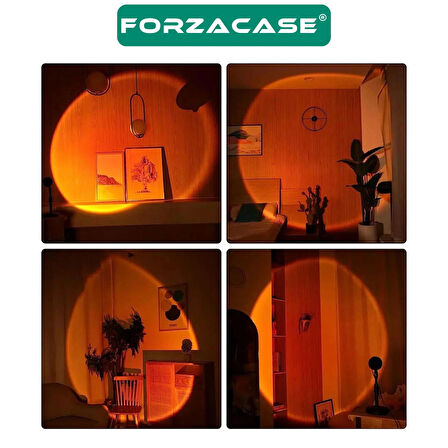Forzacase 7 Renk Filtreli Gün Batımı Projektör Led Atmosferik Aydınlatma Fotoğraf Çekim Işığı FC1031