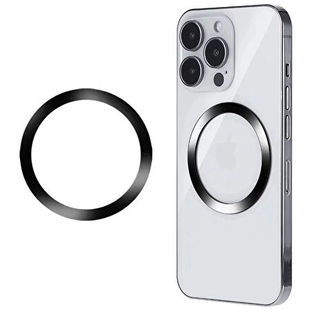 Forzacase iPhone 8 ve üstü Modeller ile uyumlu Metal Magsafe Halka Yüzük Ring Siyah - FC1032