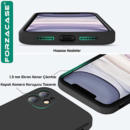 Forzacase iPhone 15 ile uyumlu Kamera Korumalı Kartlık Hazneli Silikon Kılıf - FC1040