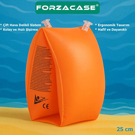 Forzacase Çocuk ve Yetişkinler için Unisex Çift Hava Delikli Şişirilebilir Yüzme Kolluk - FC1055