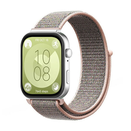 Forzacase Huawei Watch Fit 4 / Fit 4 Pro ile uyumlu Hasır Örgü Cırtlı Kordon Kayış - FC1056