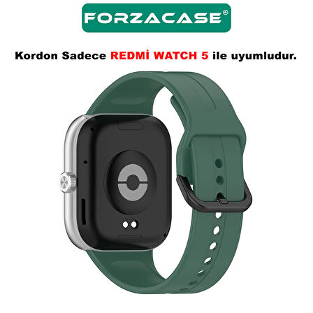 Forzacase Xiaomi Redmi Wach 5 ile uyumlu Tokalı Çizgi Desen Silikon Kordon Kayış - FC1062