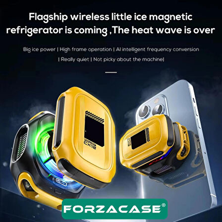 Forzacase RGB Manyetik Kablosuz Powerbankli Telefon Soğutucu Radyatör Isı Önleyici Fan - FC1065