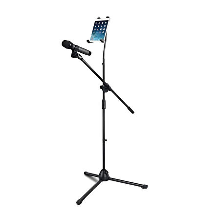 Forzacase Tablet Tutuculu 360 Döner Profesyonel Metal Mikrofon Standı 140 cm  - FC1077