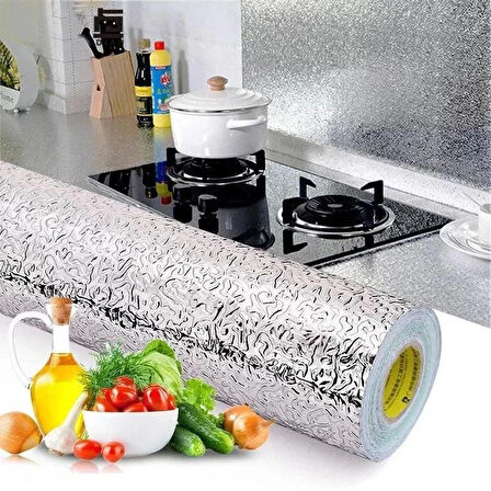Forzacase 2 Metre Yapışkanlı Kolay Silinebilir Mutfak Tezgah Üstü Folyo Gümüş - FC1078