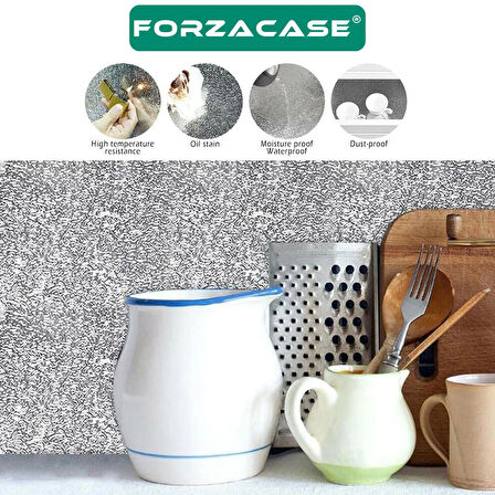 Forzacase 2 Metre Yapışkanlı Kolay Silinebilir Mutfak Tezgah Üstü Folyo Gümüş - FC1078