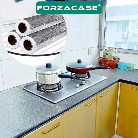 Forzacase 2 Metre Yapışkanlı Kolay Silinebilir Mutfak Tezgah Üstü Folyo Gümüş - FC1078