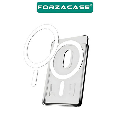 Forzacase iPhone Tüm Modeller ile uyumlu Magsafe Özellikli Manyetik Şeffaf Cüzdan Kartlık - FC1091