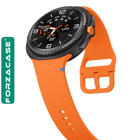 Forzacase Samsung Galaxy Watch 9 44 mm ile uyumlu Tokalı Silikon Kordon Kayış - FC1092