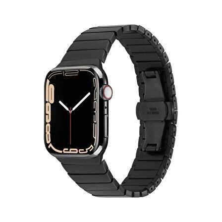 Forzacase Apple Watch Ultra 49mm ile uyumlu Balık Sırtı Paslanmaz Çelik Kordon - FC1100