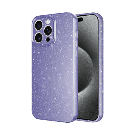 Forzacase iPhone 14 Pro uyumlu Glare Serisi Kamera Korumalı Simli Silikon Kılıf